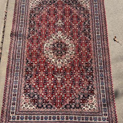 Exceptional 10-Border Oriental Rug Hand Loomed 48x74