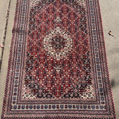 Exceptional 10-Border Oriental Rug Hand Loomed 48x74