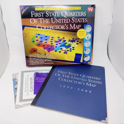 FIRST STATE QUARTERS OF THE UNITED STATES COLLECTOR'S MAP AS SEEN ON TV NEW IN BOX