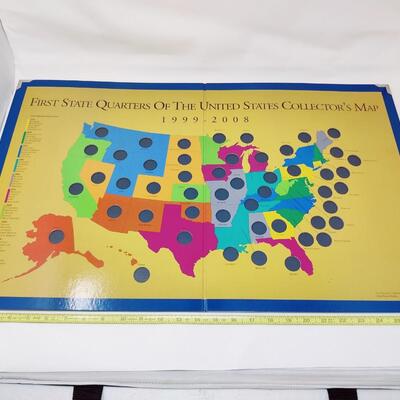 FIRST STATE QUARTERS OF THE UNITED STATES COLLECTOR'S MAP AS SEEN ON TV NEW IN BOX