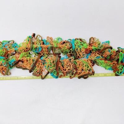 CROCHETED RUFFLE EARTH COLORS SCARF