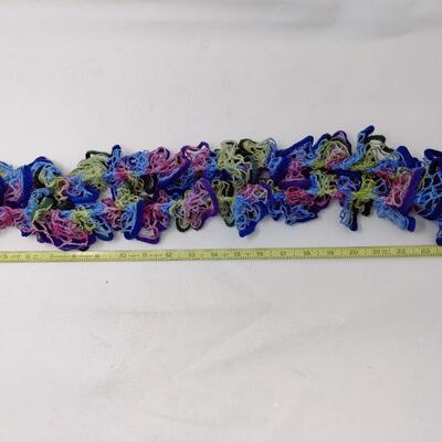 CROCHETED RUFFLE MYSTICAL BLUISH SCARF