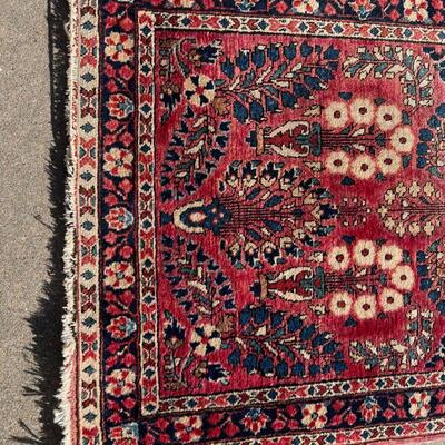 Beautiful Small Semi-Antique Oriental Rug Hand Woven 25x47