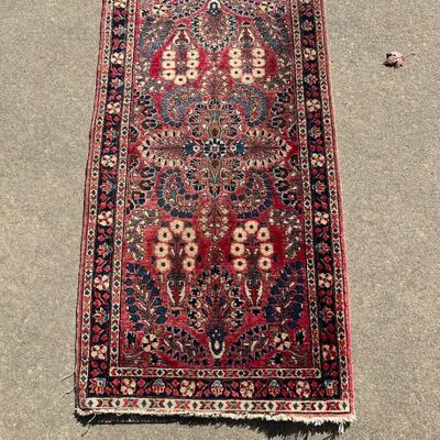 Beautiful Small Semi-Antique Oriental Rug Hand Woven 25x47