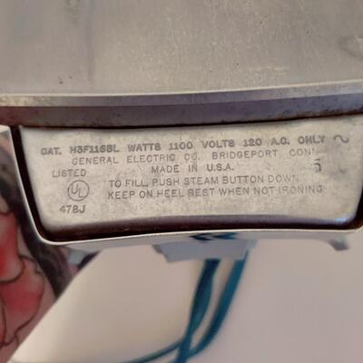VINTAGE GE SURGE OF STEAM IRON W/ PORTABLE SMALL IRONING BOARD