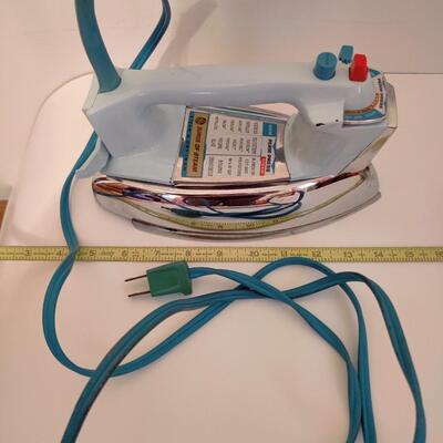 VINTAGE GE SURGE OF STEAM IRON W/ PORTABLE SMALL IRONING BOARD