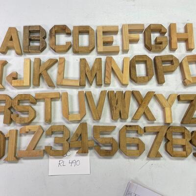 Vintage handmade wood block alphabet