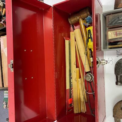 Red tool box and tools