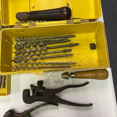 Manual drill bits and tool box