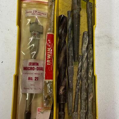 Manual drill bits and tool box