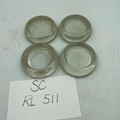 Vintage Anchor Hocking glass furniture coasters