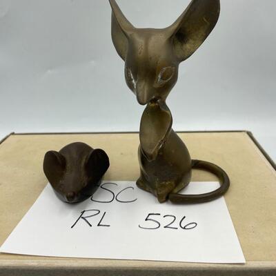 Set of 2 brass mice