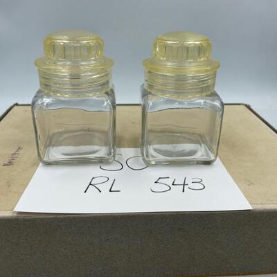 Vintage medicine apothecary jar with screw top lid