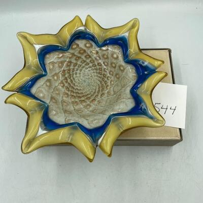 MCM hand blown glass dish