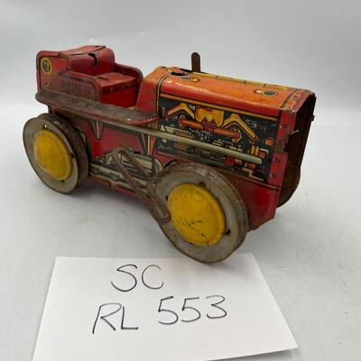 Marx Tin Litho windup toy tractor diesel #12