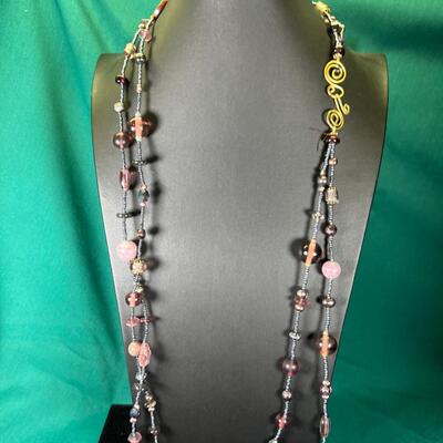 necklaces garnet and metallic