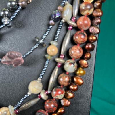 necklaces garnet and metallic