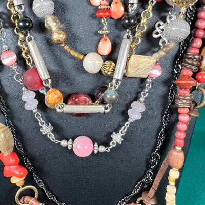 8 Costume bead necklaces
