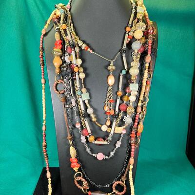 8 Costume bead necklaces