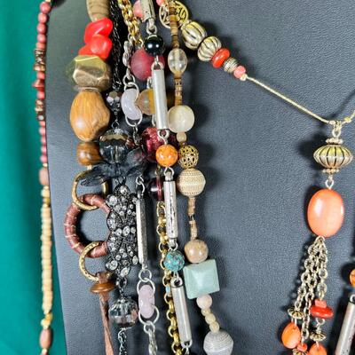 8 Costume bead necklaces