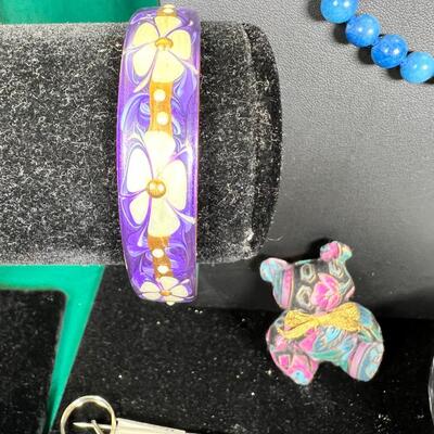 heart glass trinket box necklaces