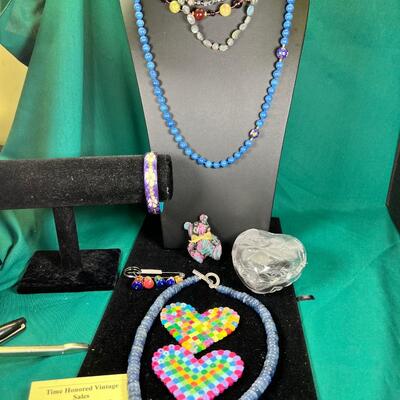 heart glass trinket box necklaces