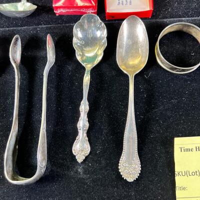 Designer coasters, sterling flatware, Silver plate