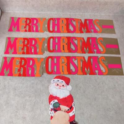 COLORFUL VINTAGE CHRISTMAS DIE CUT PAPERBOARD LOT