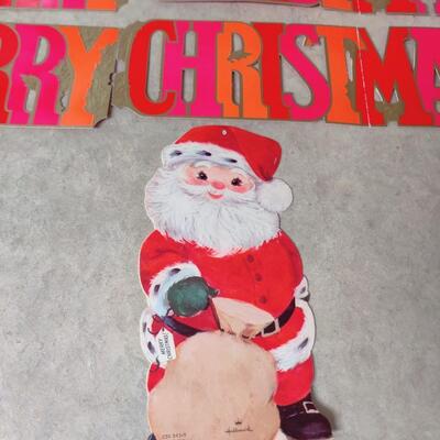 COLORFUL VINTAGE CHRISTMAS DIE CUT PAPERBOARD LOT
