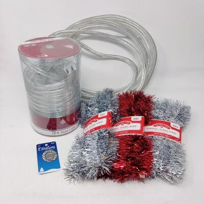 CHRISTMAS LIGHTS AND TINSEL GARLAND BUNDLE