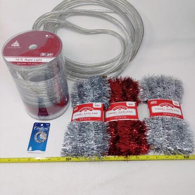 CHRISTMAS LIGHTS AND TINSEL GARLAND BUNDLE