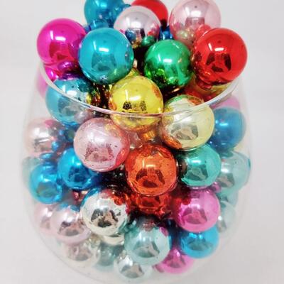 MINIATURE VINTAGE GLASS ORNAMENTS FILLED GOBLET