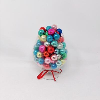 MINIATURE VINTAGE GLASS ORNAMENTS FILLED GOBLET