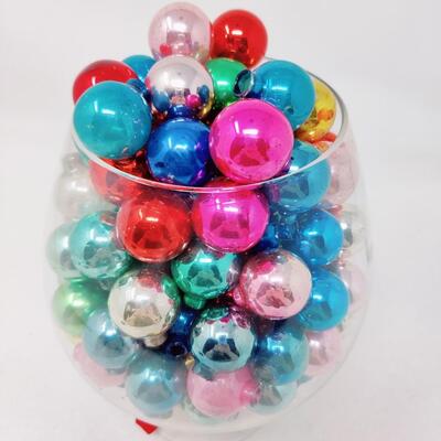 MINIATURE VINTAGE GLASS ORNAMENTS FILLED GOBLET