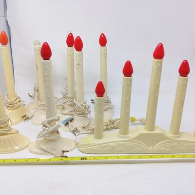 VINTAGE LIGHTED PLASTIC CANDLE STICKS BUNDLE