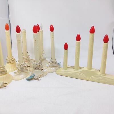 VINTAGE LIGHTED PLASTIC CANDLE STICKS BUNDLE