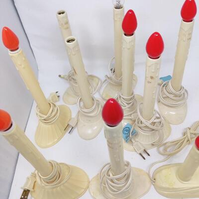 VINTAGE LIGHTED PLASTIC CANDLE STICKS BUNDLE