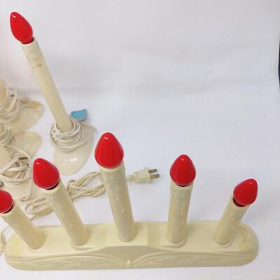 VINTAGE LIGHTED PLASTIC CANDLE STICKS BUNDLE