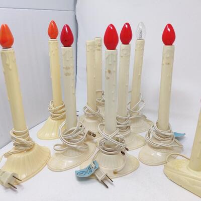 VINTAGE LIGHTED PLASTIC CANDLE STICKS BUNDLE