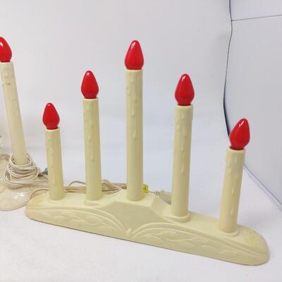 VINTAGE LIGHTED PLASTIC CANDLE STICKS BUNDLE