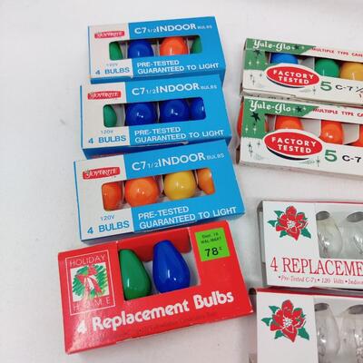 VINTAGE CHRISTMAS REPLACEMENT LIGHT BULBS LOT C-7 AND C-7 1/2