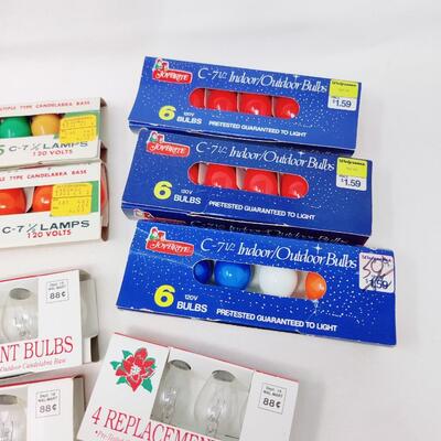 VINTAGE CHRISTMAS REPLACEMENT LIGHT BULBS LOT C-7 AND C-7 1/2