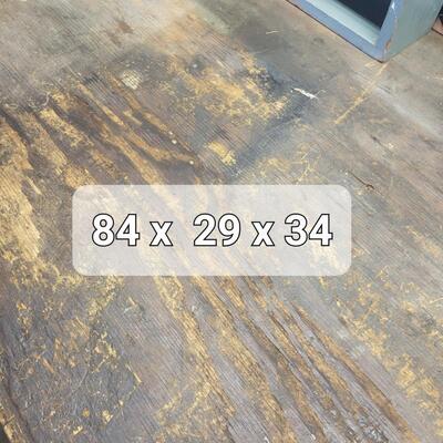 LARGE HAND MADE WOOD & METAL WORK BENCH