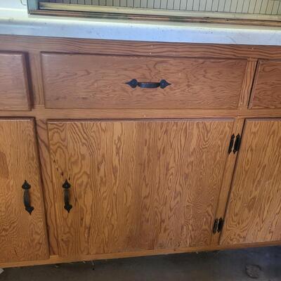 VINTAGE WOOD CABINET WITH VINTAGE DESIGN TOP