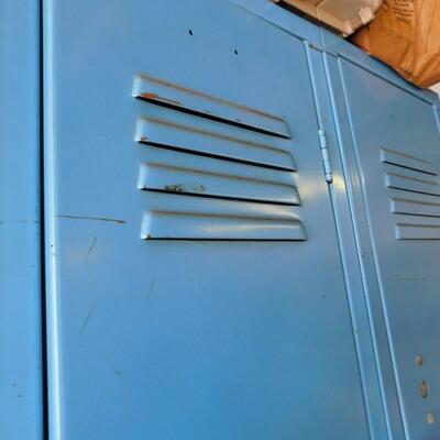 Vintage Blue Double Stacking Metal Lockers