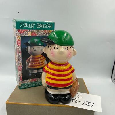 Zany bank baseball player