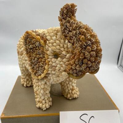 Lg elephant made of shells