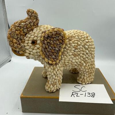 Lg elephant made of shells