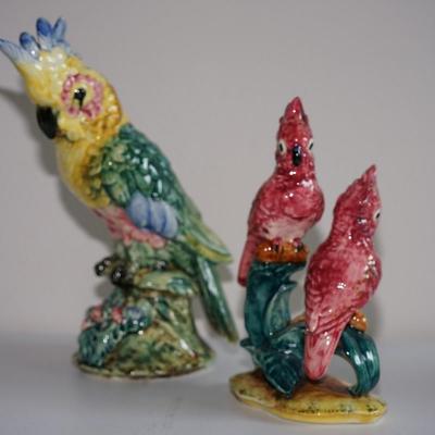 STANGLE POTTERY PARROTS GROUPING OF TWO STAMPED ON BASE