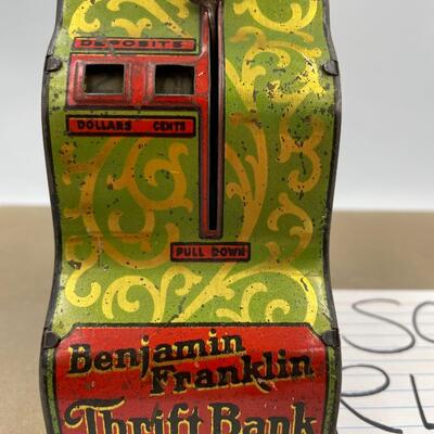 Vintage Benjamin Franklin bank by Louis Marx Co.